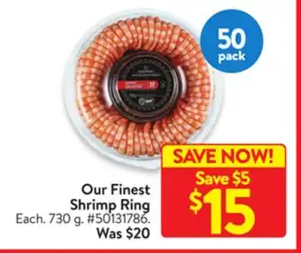 Walmart Our Finest Shrimp Ring offer