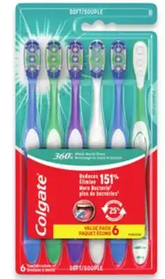 Walmart Colgate 360° Whole Mouth Clean Toothbrush 6-Pack offer