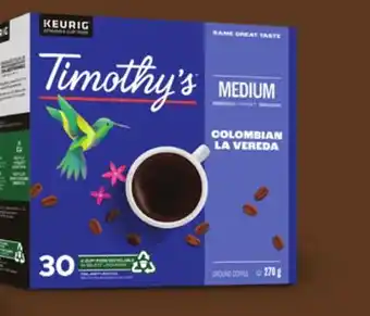 Walmart Timothy's K-Cup 30s offer