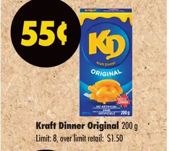 No Frills KRAFT DINNER ORIGINAL, 200 g offer