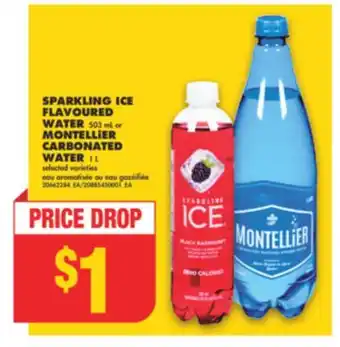 No Frills SPARKLING ICE FLAVOURED WATER 503 mL or MONTELLiER CARBONATED WATER 1 L offer