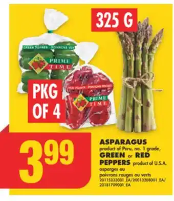 No Frills ASPARAGUS, GREEN or RED PEPPERS, 325 G offer
