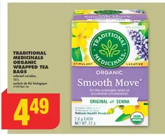No Frills TRADITIONAL MEDICINALS ORGANIC WRAPPED TEA BAGS, 16's offer