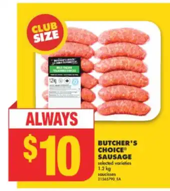 No Frills BUTCHER'S CHOICE SAUSAGE, 1.2 kg offer