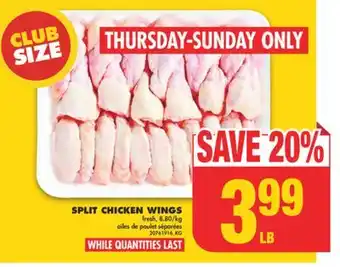 No Frills SPLIT CHICKEN WINGS offer
