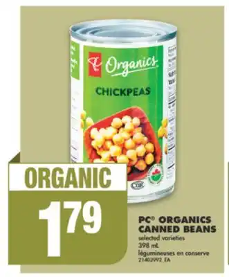 No Frills PC ORGANICS CANNED BEANS, 398 mL offer