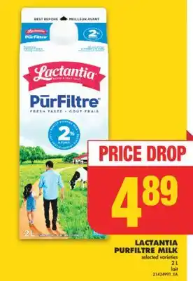 No Frills LACTANTIA PURFILTRE MILK, 2 L offer