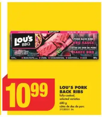 No Frills LOU'S PORK BACK RIBS, 680 g offer