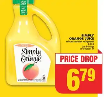 No Frills SIMPLY ORANGE JUICE, 2.63 L offer