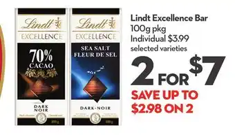 Longo's Lindt Excellence Bar offer