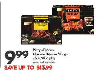 Longo's Pinty's Frozen Chicken Bites or Wings offer