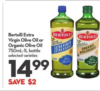 Longo's Bertolli Extra Virgin Olive Oil or Organic Olive Oil offer