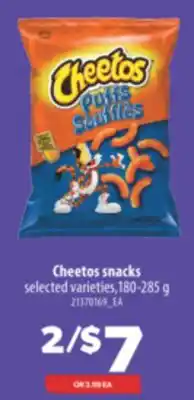 Real Canadian Superstore CHEETOS SNACKS, 180-285 g offer
