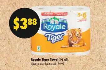 Real Canadian Superstore ROYALE TIGER TOWEL, 3=6 ROLLS offer