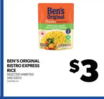 Real Canadian Superstore BEN'S ORIGINAL BISTRO EXPRESS RICE, 240/250 G offer