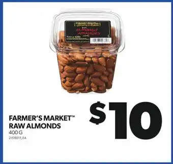 Real Canadian Superstore FARMER'S MARKET RAW ALMONDS, 400 G offer