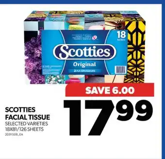 Real Canadian Superstore SCOTTIES FACIAL TISSUE, 18X81/126 SHEETS offer