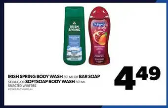 Real Canadian Superstore IRISH SPRING BODY WASH, 591 ML OR BAR SOAP, 6X104 G OR SOFTSOAP BODY WASH 591 ML offer