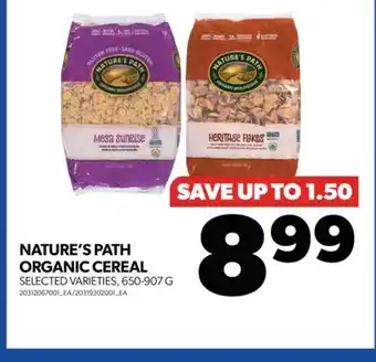 Real Canadian Superstore NATURE'S PATH ORGANIC CEREAL, 650-907 G offer