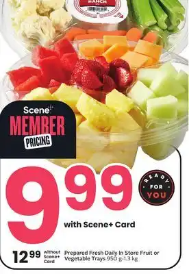 Sobeys Fresh Daily In Store Fruit or Vegetable Trays offer