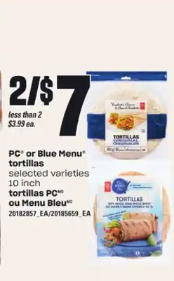 Independent Grocer PC OR BLUE MENU TORTILLAS, 10 INCH offer