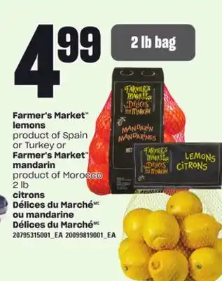 Independent Grocer FARMER'S MARKET LEMONS OR FARMER'S MARKET MANDARIN, 2 LB offer