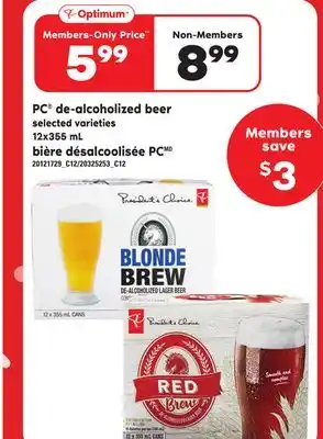 Independent Grocer PC DE-ALCOHOLIZED BEER, 12x355 mL offer