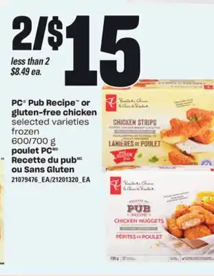 Independent Grocer PC PUB RECIPE OR GLUTEN-FREE CHICKEN, 600/700 G offer