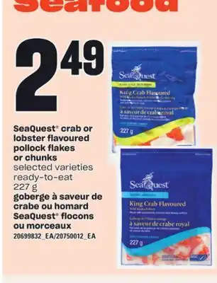 Independent Grocer SEAQUEST CRAB OR LOBSTER FLAVOURED POLLOCK FLAKES OR CHUNKS, 227 G offer