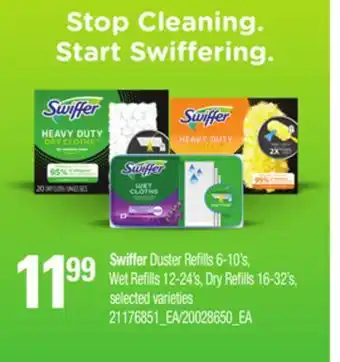 Loblaws SWIFFER DUSTER REFILLS 6-10'S, WET REFILLS, 12-24'S, DRY REFILLS, 16-32'S offer
