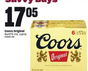 Loblaws COORS ORIGINAL, 6x473 mL cans offer