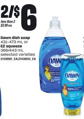 Loblaws DAWN DISH SOAP 431-473 ML OR EZ SQUEEZE 366/443 ML offer