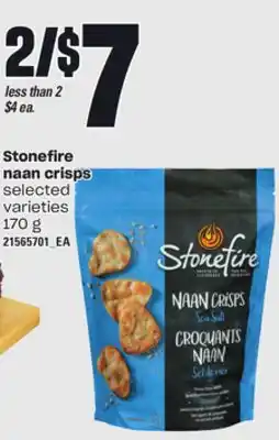 Loblaws STONEFIRE NAAN CRISPS, 170 g offer