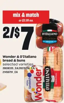 Loblaws WONDER & D'ITALIANO BREAD & BUNS offer