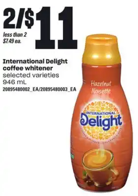 Loblaws INTERNATIONAL DELIGHT COFFEE WHITENER, 946 mL offer