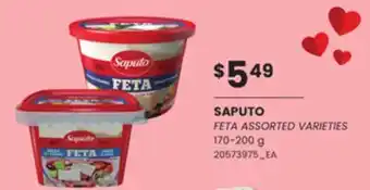 Loblaws SAPUTO FETA ASSORTED VARIETIES, 170-200 g offer