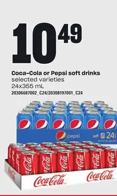 Loblaws COCA-COLA OR PEPSI SOFT DRINKS, 24x355 mL offer