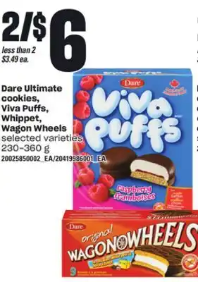 Loblaws DARE ULTIMATE COOKIES, VIVA PUFFS, WHIPPET, WAGON WHEELS, 230-360 g offer