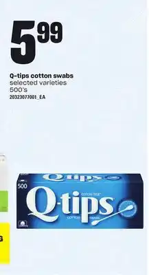 Loblaws Q-TIPS COTTON SWABS, 500's offer