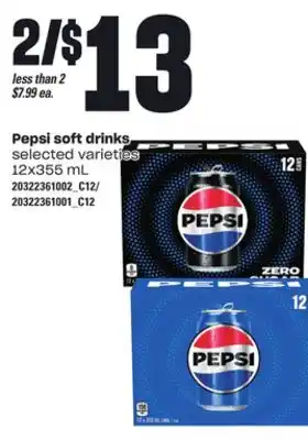 Loblaws PEPSI SOFT DRINKS, 12x355 mL offer