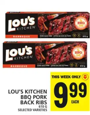 Food Basics LOU'S KITCHEN BBQ PORK BACK RIBS offer