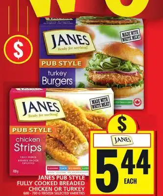 Food Basics JANES PUB STYLE FULLY COOKED BREADED CHICKEN OR TURKEY offer