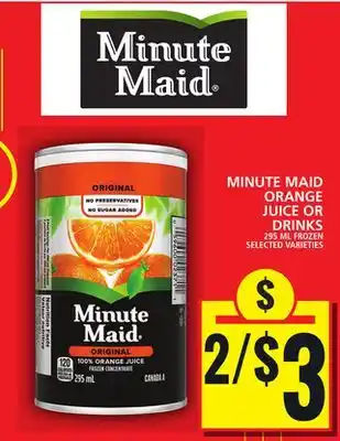 Food Basics MINUTE MAID ORANGE JUICE OR DRINKS offer