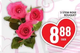 Food Basics 3 STEM ROSE BOUQUET offer