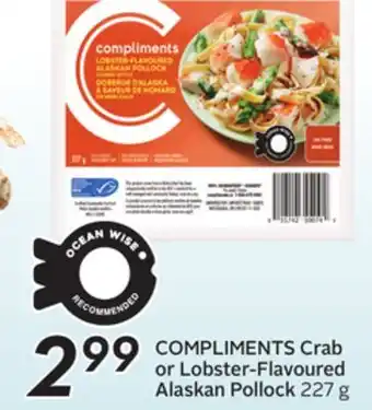 Sobeys COMPLIMENTS Crab or Lobster-Flavoured Alaskan Pollock offer