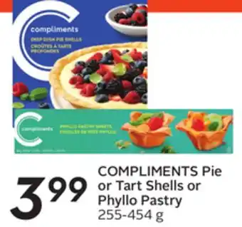 Sobeys COMPLIMENTS Pie or Tart Shells or Phyllo Pastry offer