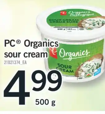 Fortinos PC Organics sour cream offer