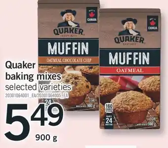 Fortinos QUAKER BAKING MIXES 900 g offer
