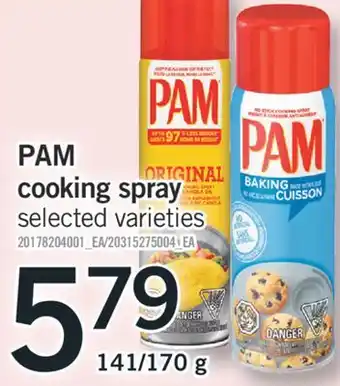 Fortinos PAM cooking spray 141/170 g offer