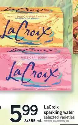 Fortinos LaCroix sparkling water offer